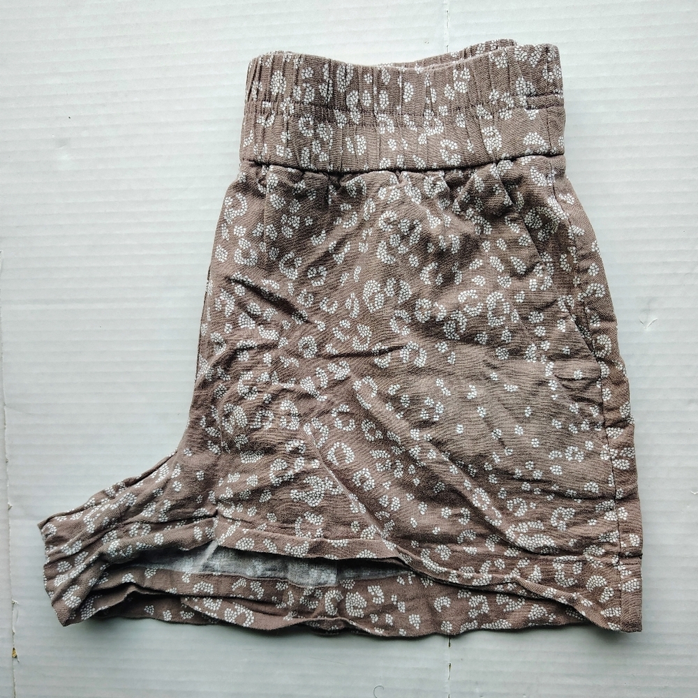 A New Day Womens Size Small Leopard Print Hi-Rise Relaxed Fit Brown Shorts